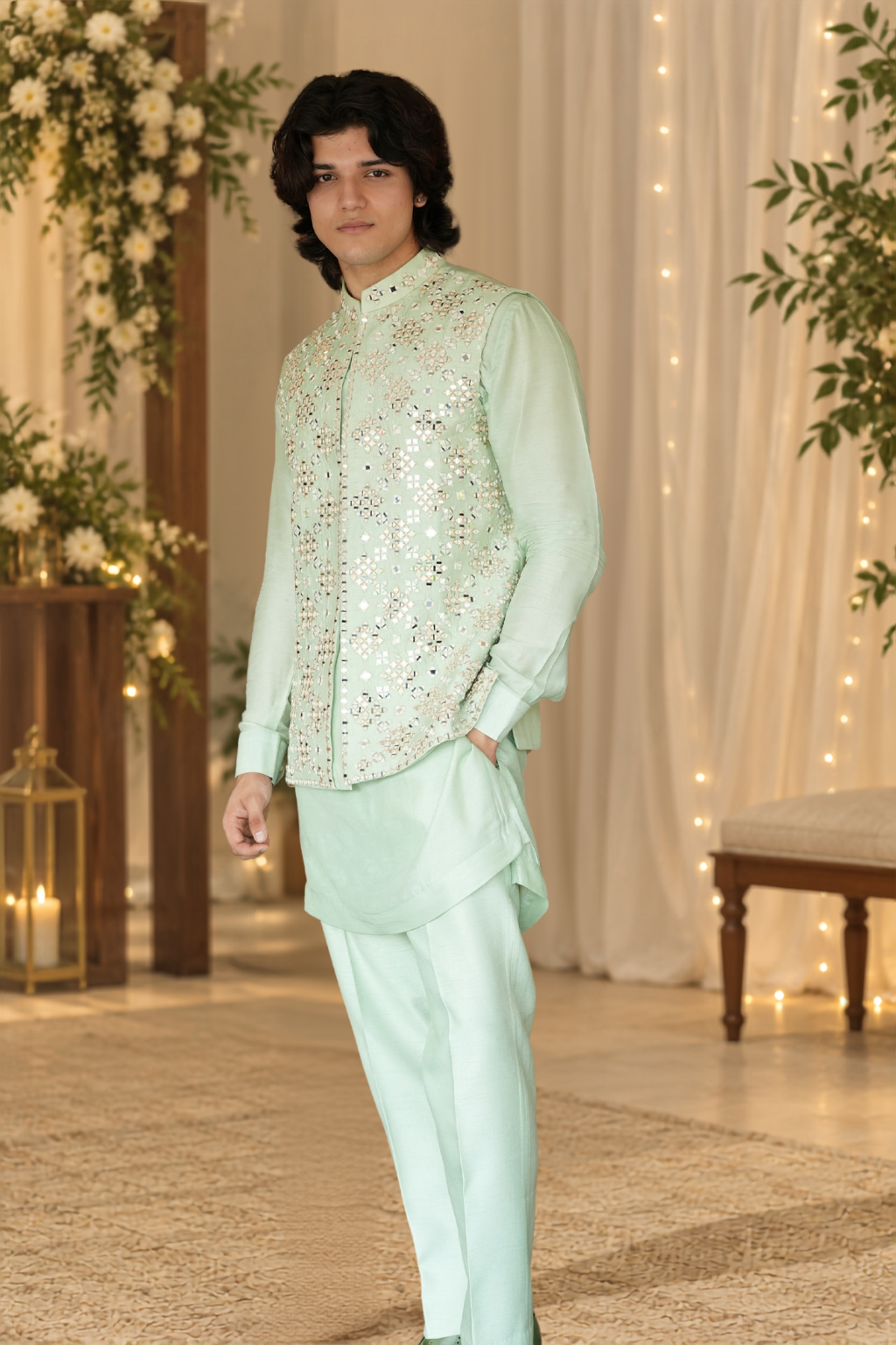 sage pista kurta set