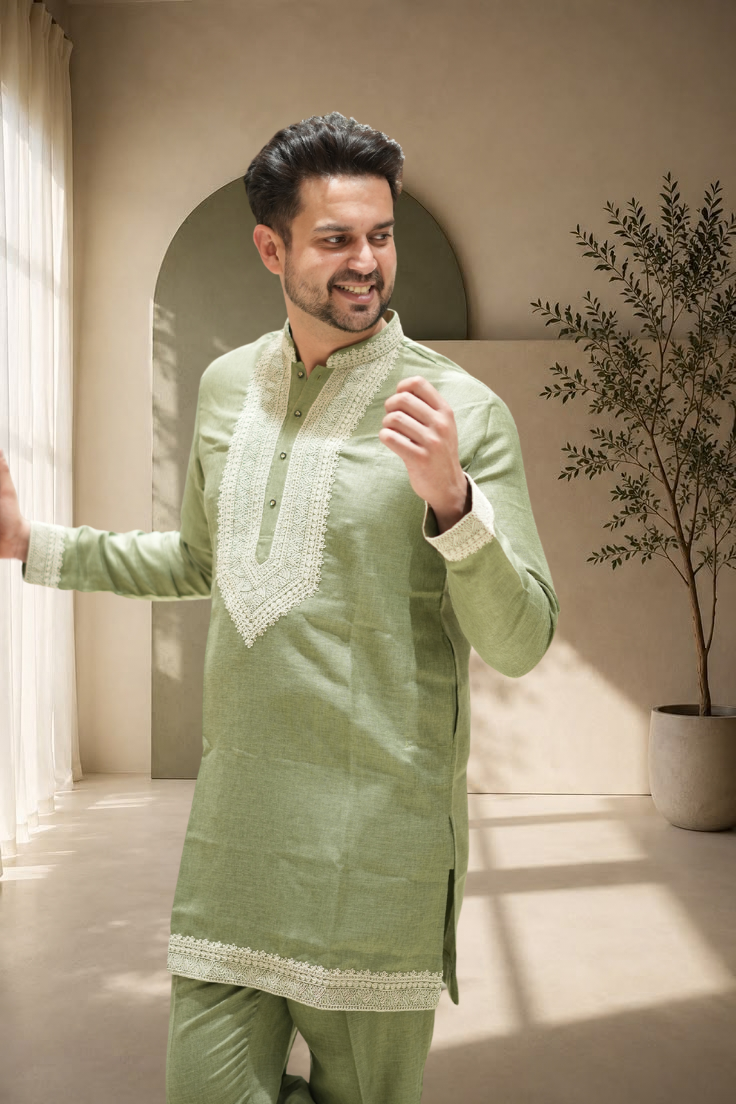 Mehfil Sage Kurta Set
