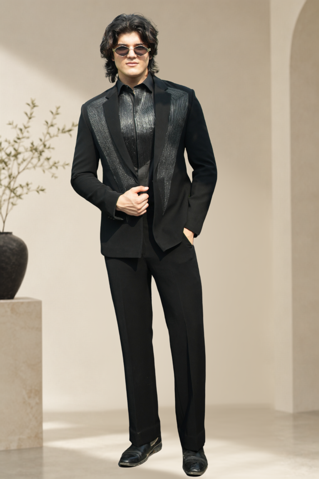 Black Velvet Edge Suit