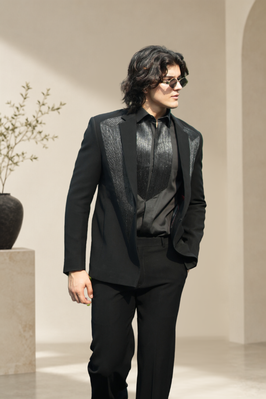 Black Velvet Edge Suit