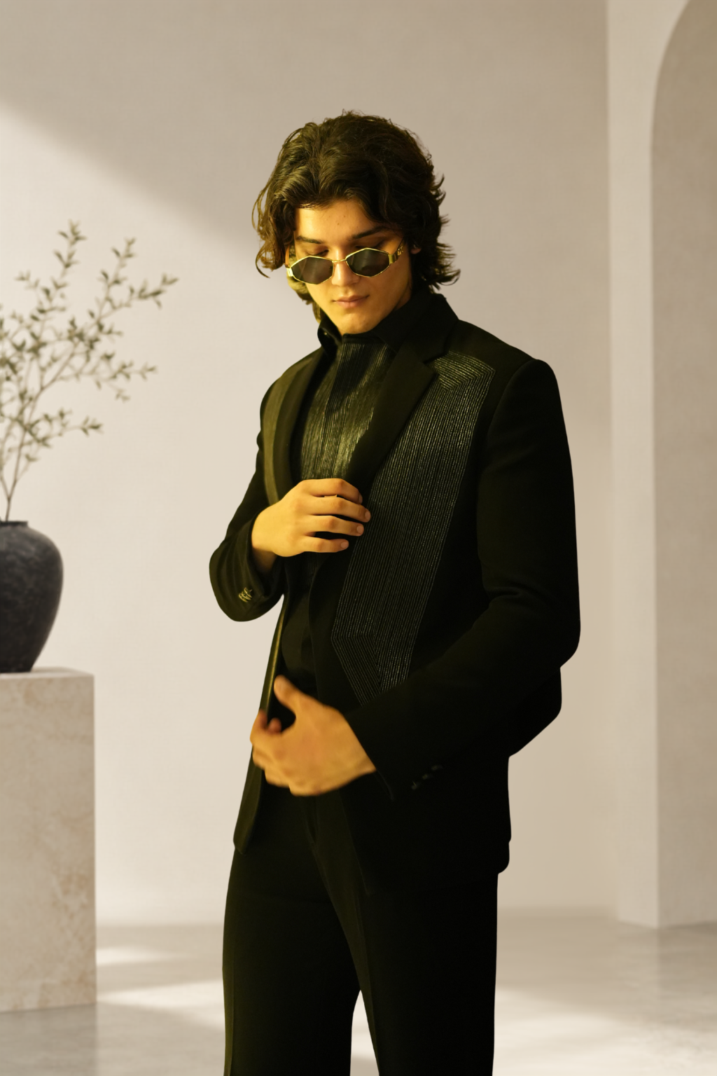 Black Velvet Edge Suit