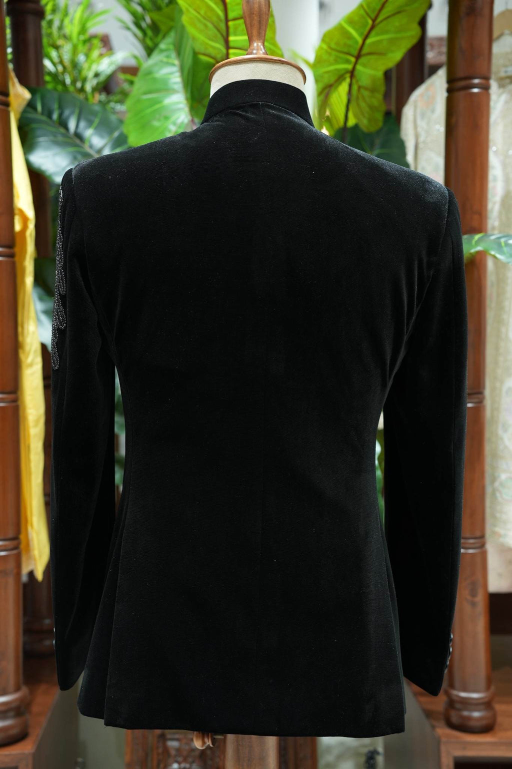 Midnight Black Embroidered Jodhpuri Jacket