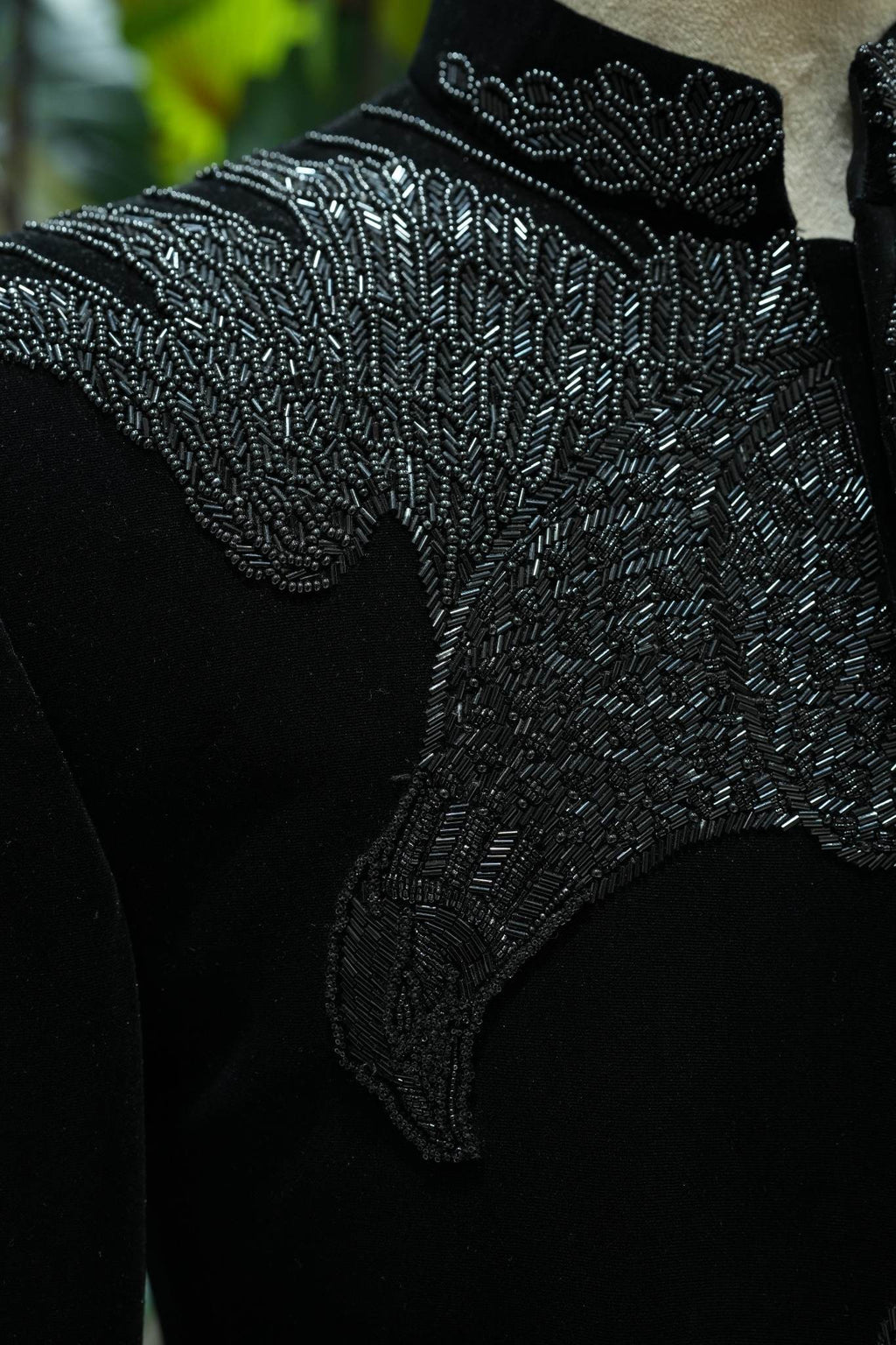 Midnight Black Embroidered Jodhpuri Jacket