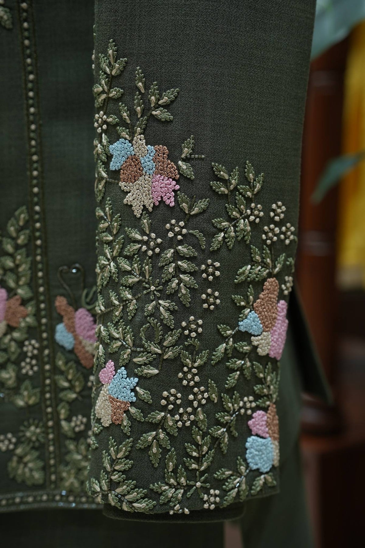 Zar-e-Sabz Embroidered Sherwani