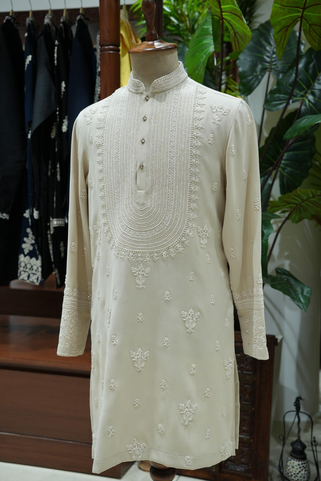 Ivory Embroidered Kurta